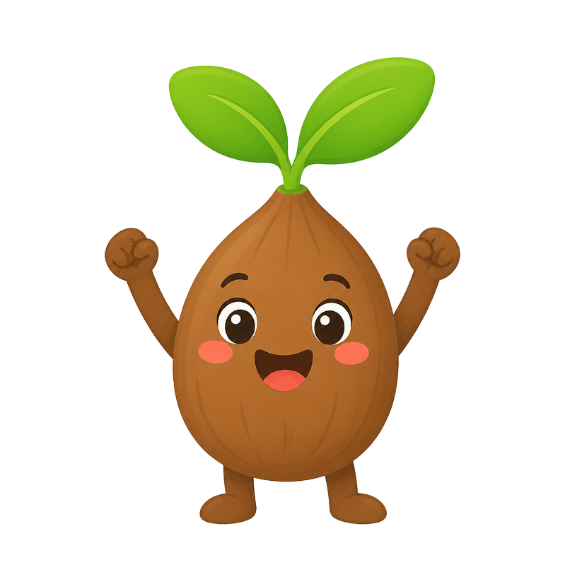 Mascote Sementinha comemorando